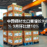 中国钢材出口量增长9.2% 9月环比增10%(图3) 中国钢材出口量增长9.2% 9月环比增10%(图3)