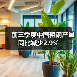 前三季度中国粗钢产量同比减少2.9%（图4）